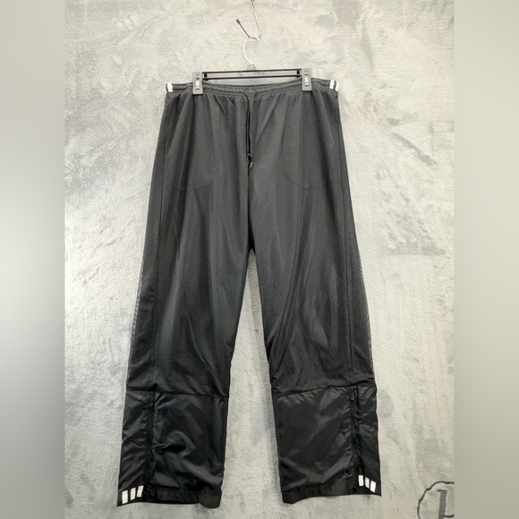 Adidas Black White Mens XL Zip Joggers Workout ActiveWear Athleisure 3 Stripe - Picture 8 of 16